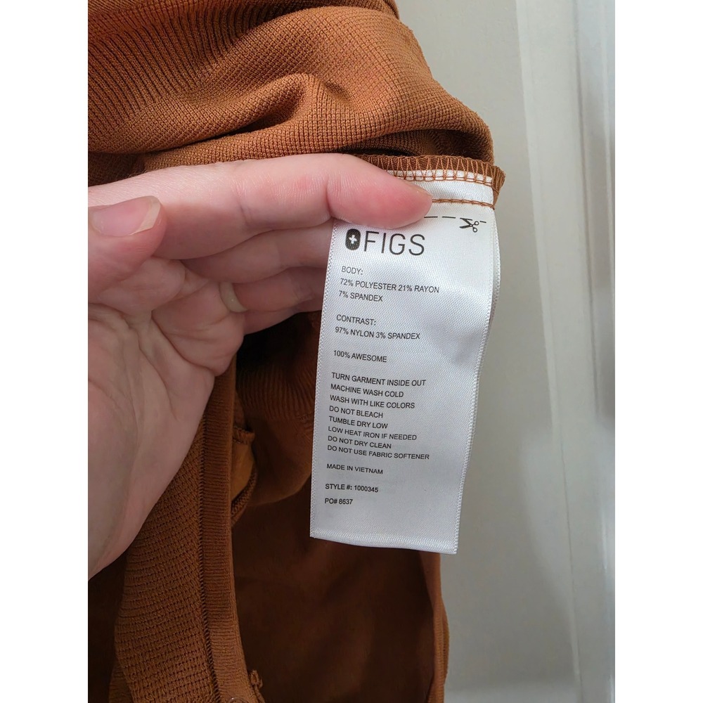 FIGS Rafaela Scrub Bodysuit XL Brown Sleeveless Mandarin Collar Brief New - Picture 3 of 5